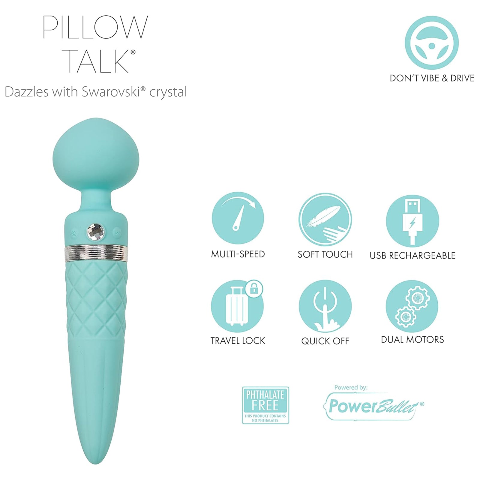 Sultry Luxurious Dual-Ended Warming Massager (Teal)