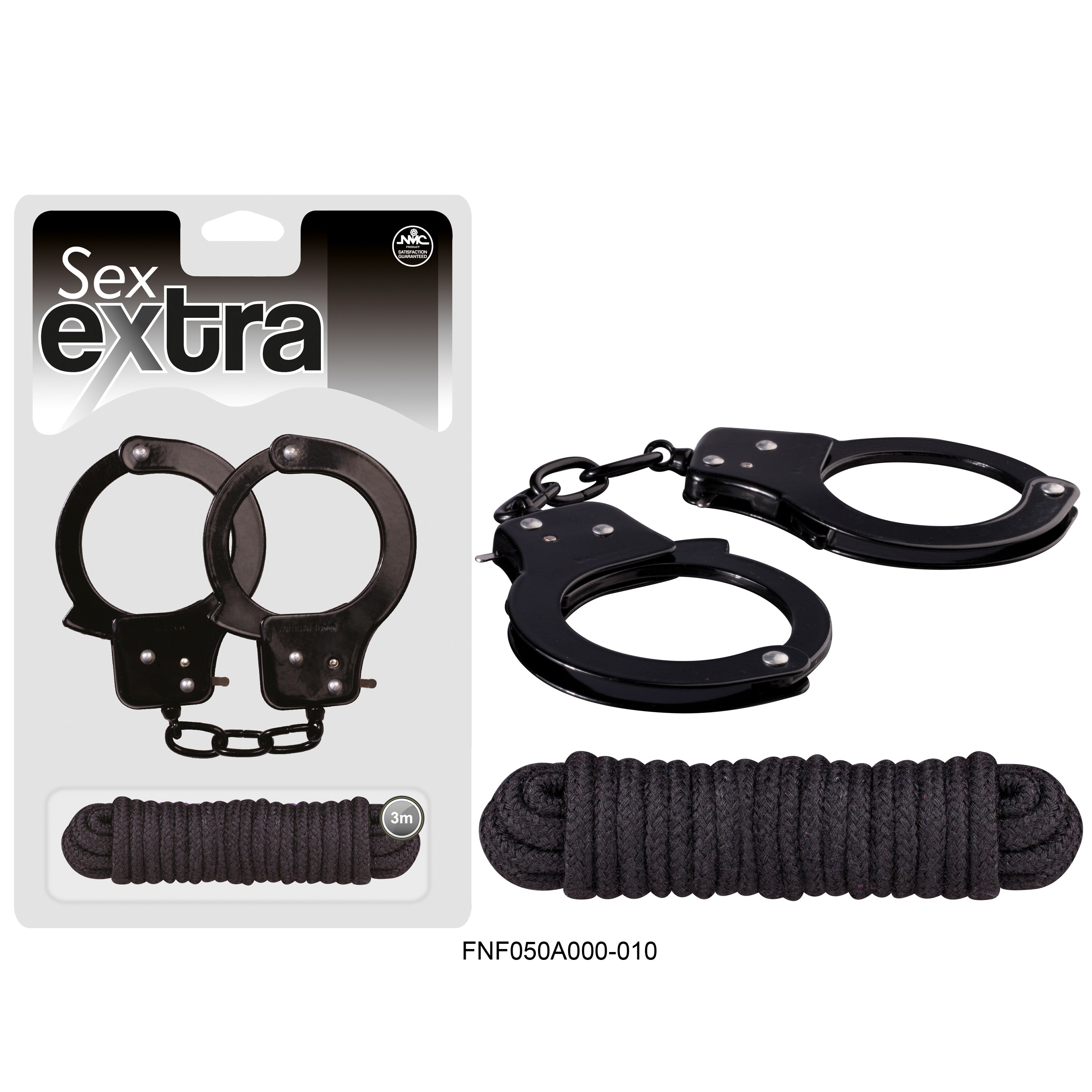 Metal Cuffs Love Rope Black