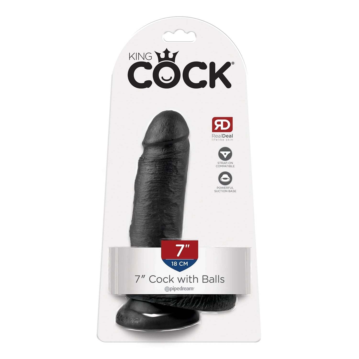 King Cock 7" Black w/balls