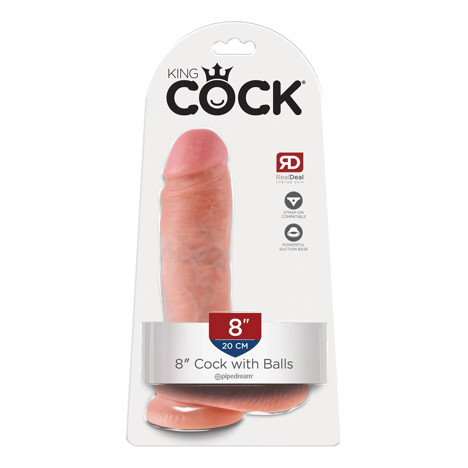 King Cock 8" Cock w/balls Flesh