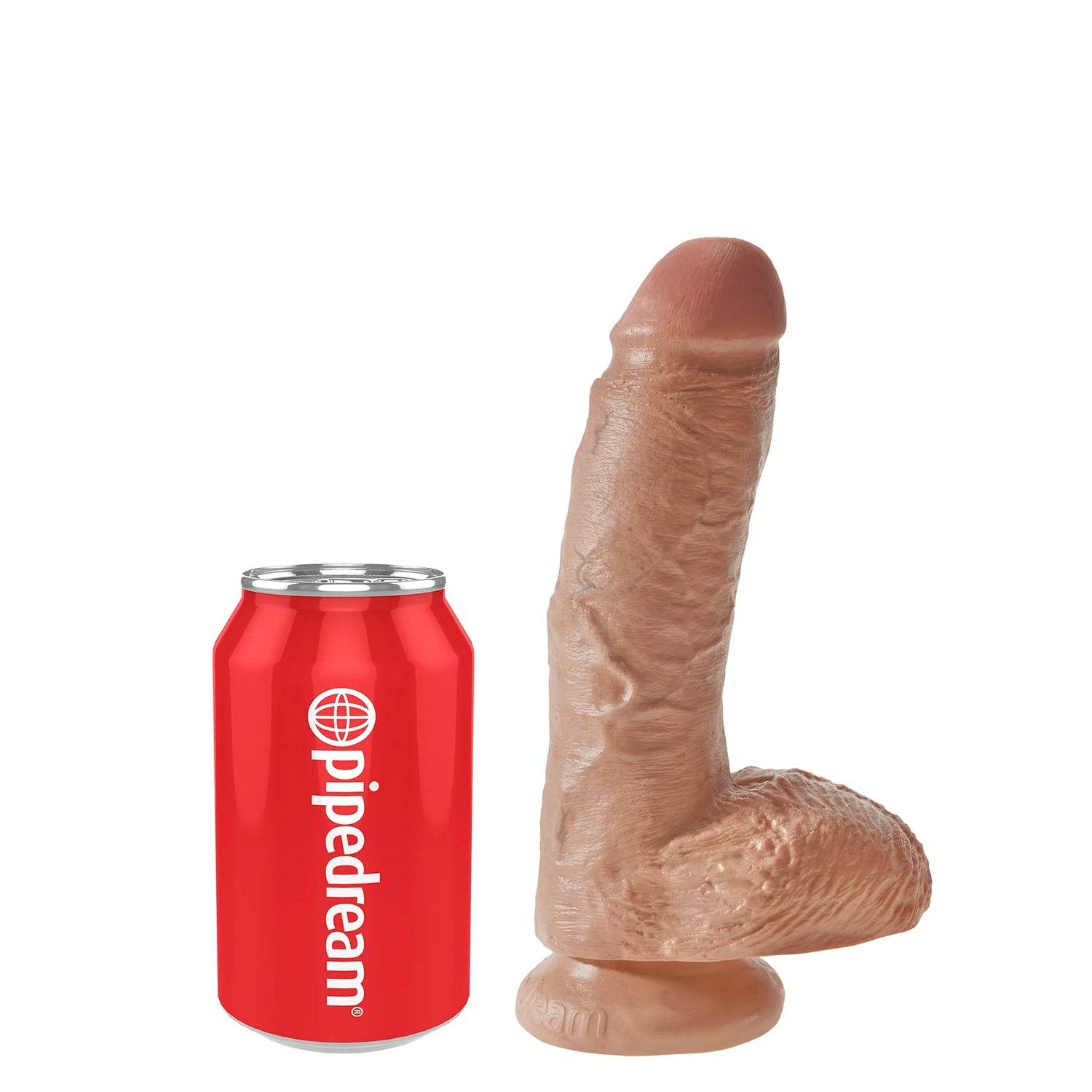 King Cock 8" Cock w/balls Tan