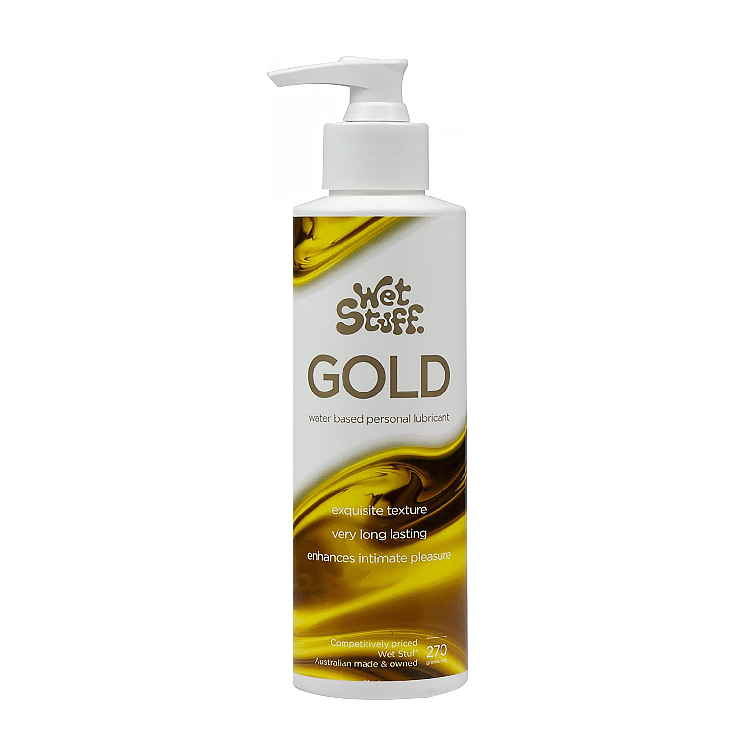 Gold Water Based Personal Lubricant Pump 270gm